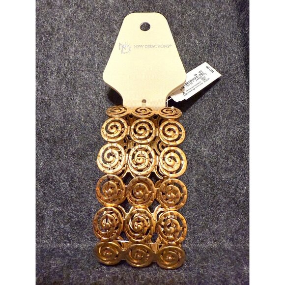 Swirled Soft Bangle, Goldtone by New Directions - Picture 2 of 6